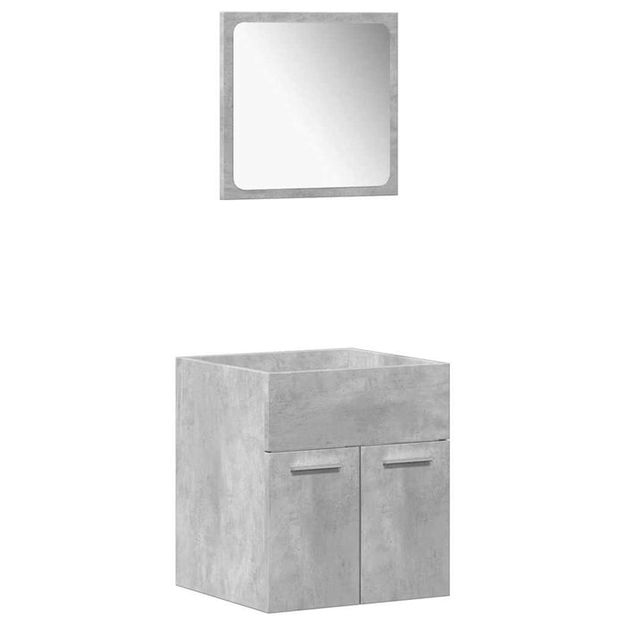 Set Mobili da Bagno 4 pz Grigio Cemento in Legno Multistrato 3324864