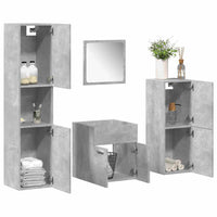 Set Mobili da Bagno 4 pz Grigio Cemento in Legno Multistrato 3324864