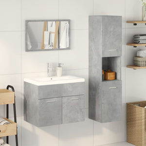 vidaXL Set Mobili da Bagno 3 pz Grigio Cemento in Legno Multistrato