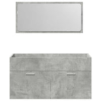 Set Mobili da Bagno 3 pz Grigio Cemento in Legno Multistrato 3324869