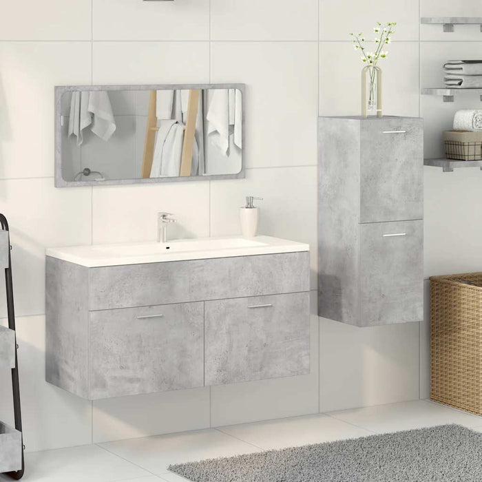 Set Mobili da Bagno 3 pz Grigio Cemento in Legno Multistrato 3324872