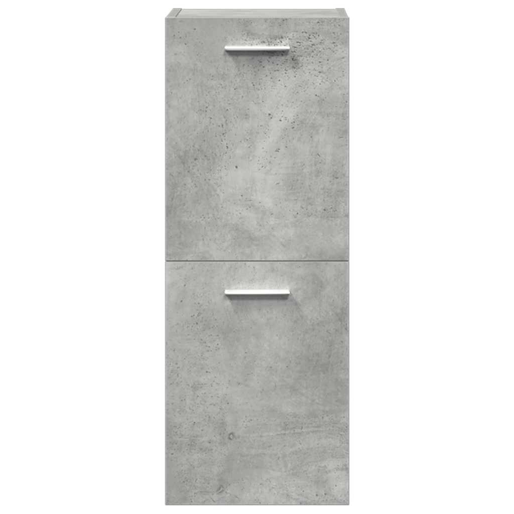 Set Mobili da Bagno 3 pz Grigio Cemento in Legno Multistrato
