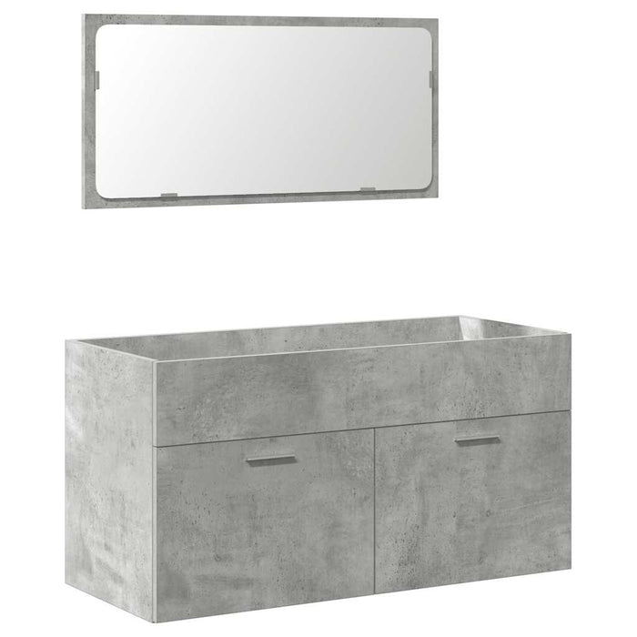 Set Mobili da Bagno 3 pz Grigio Cemento in Legno Multistrato 3324872