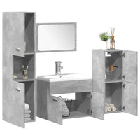 vidaXL Set Mobili da Bagno 5 pz Grigio Cemento in Legno Multistrato