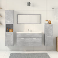 Set Mobili da Bagno 5 pz Grigio Cemento in Legno Multistrato