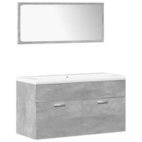 Set Mobili da Bagno 5 pz Grigio Cemento in Legno Multistrato 3324878