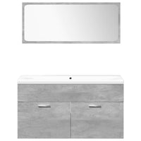Set Mobili da Bagno 5 pz Grigio Cemento in Legno Multistrato 3324878