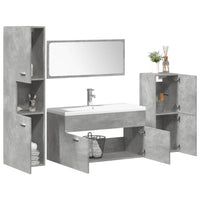Set Mobili da Bagno 5 pz Grigio Cemento in Legno Multistrato 3324878