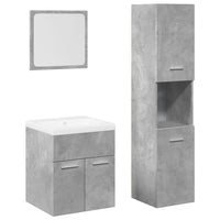Set Mobili da Bagno 4 pz Grigio Cemento in Legno Multistrato 3324879