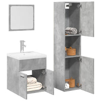 Set Mobili da Bagno 4 pz Grigio Cemento in Legno Multistrato 3324879