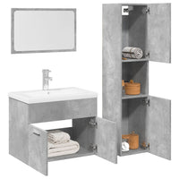 vidaXL Set Mobili da Bagno 4 pz Grigio Cemento in Legno Multistrato