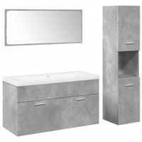 Set Mobili da Bagno 4 pz Grigio Cemento in Legno Multistrato 3324881