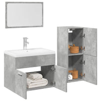 vidaXL Set Mobili da Bagno 4 pz Grigio Cemento in Legno Multistrato