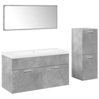 Set Mobili da Bagno 4 pz Grigio Cemento in Legno Multistrato 3324884