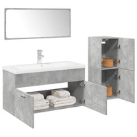 Set Mobili da Bagno 4 pz Grigio Cemento in Legno Multistrato 3324884