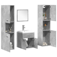 Set Mobili da Bagno 5 pz Grigio Cemento in Legno Multistrato 3324885