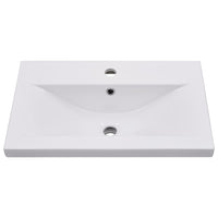 Set Mobili da Bagno 4 pz Grigio Cemento in Legno Multistrato
