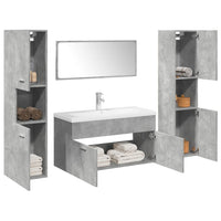 Set Mobili da Bagno 5 pz Grigio Cemento in Legno Multistrato 3324887