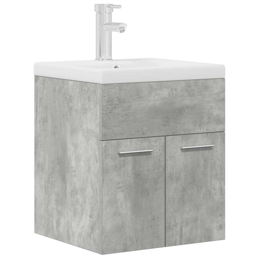 Mobile da Bagno con Lavabo Integrato e Rubinetto Grigio Cemento 3324888