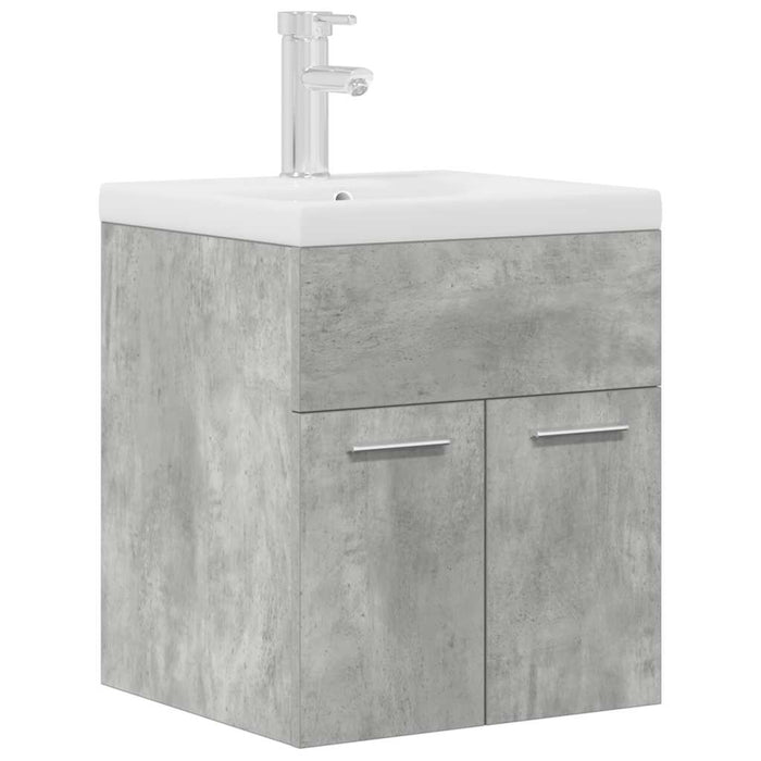 Mobile da Bagno con Lavabo Integrato e Rubinetto Grigio Cemento 3324888