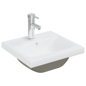 Mobile da Bagno con Lavabo Integrato e Rubinetto-Armadietto da bagno con Lavandino Grigio Cemento 338021