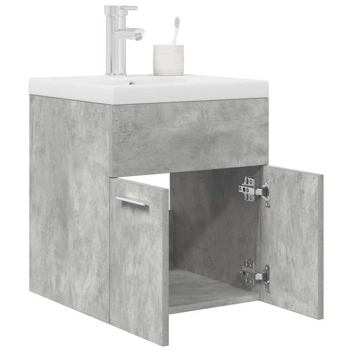 Mobile da Bagno con Lavabo Integrato e Rubinetto Grigio Cemento 3324888