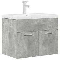Mobile da Bagno con Lavabo Integrato e Rubinetto-Armadietto da bagno con Lavandino Grigio Cemento 252124