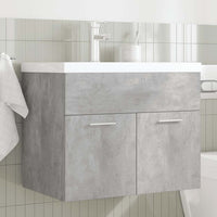 Mobile da Bagno con Lavabo Integrato e Rubinetto Grigio Cemento 3324889