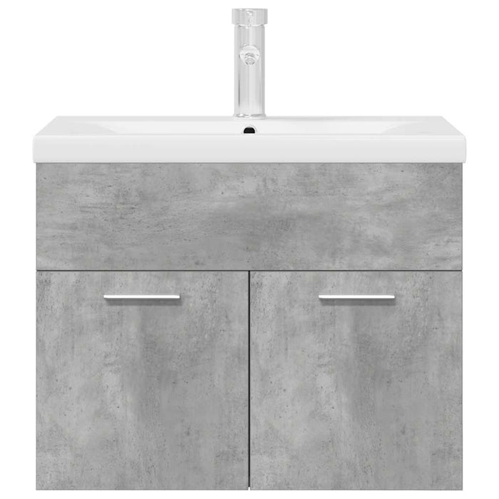 Mobile da Bagno con Lavabo Integrato e Rubinetto Grigio Cemento 3324889