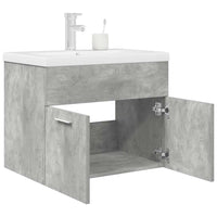 Mobile da Bagno con Lavabo Integrato e Rubinetto-Armadietto da bagno con Lavandino Grigio Cemento 252124