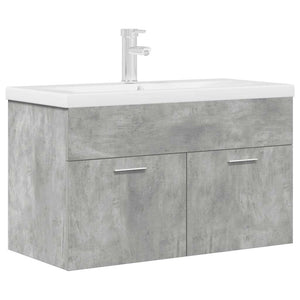 Mobile da Bagno con Lavabo Integrato e Rubinetto-Armadietto da bagno con Lavandino Grigio Cemento 996176