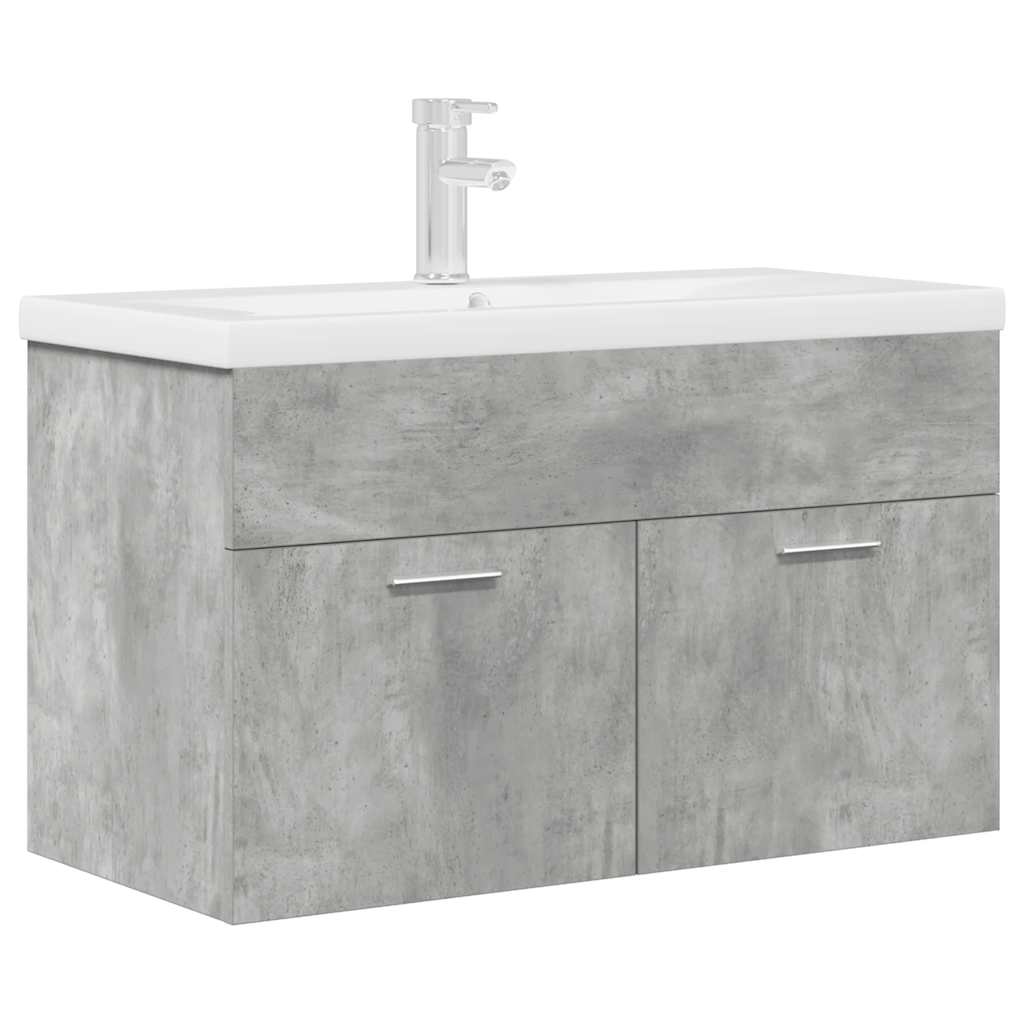 Mobile da Bagno con Lavabo Integrato e Rubinetto Grigio Cemento 3324890