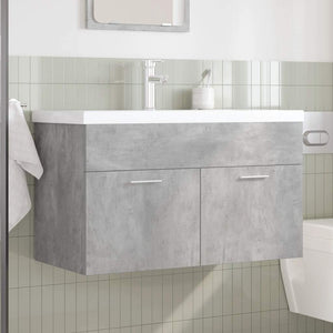 Mobile da Bagno con Lavabo Integrato e Rubinetto Grigio Cemento 3324890