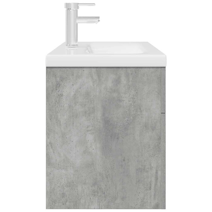 Mobile da Bagno con Lavabo Integrato e Rubinetto-Armadietto da bagno con Lavandino Grigio Cemento 996176