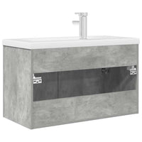 Mobile da Bagno con Lavabo Integrato e Rubinetto Grigio Cemento 3324890