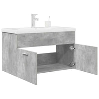 Mobile da Bagno con Lavabo Integrato e Rubinetto-Armadietto da bagno con Lavandino Grigio Cemento 996176