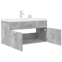Mobile da Bagno con Lavabo Integrato e Rubinetto-Armadietto da bagno con Lavandino Grigio Cemento 559464