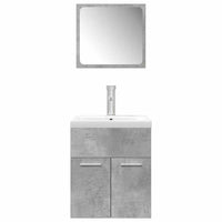 Set Mobili da Bagno 3 pz Grigio Cemento in Legno Multistrato 3324892