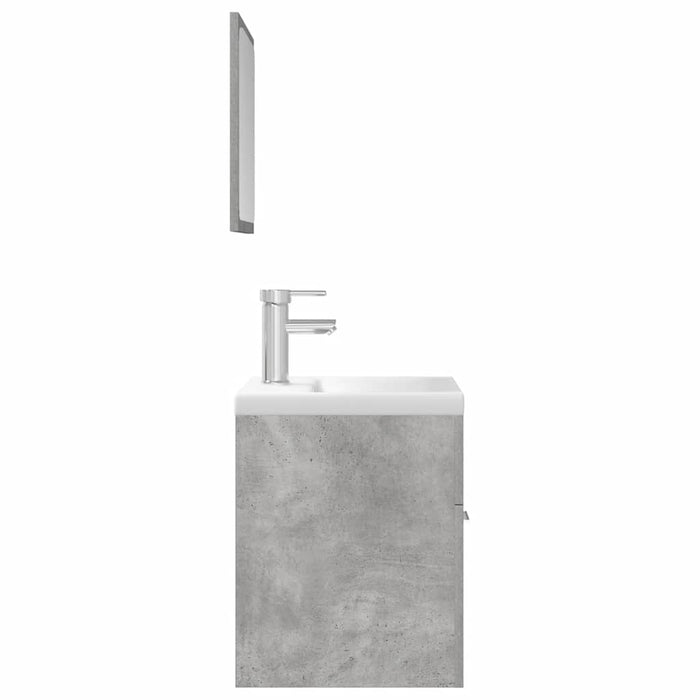 Set Mobili da Bagno 3 pz Grigio Cemento in Legno Multistrato 3324892