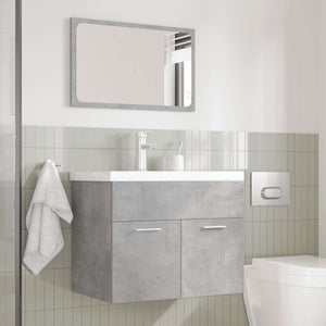 Set Mobili da Bagno 3 pz Grigio Cemento in Legno Multistrato 3324893