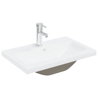 Set Mobili da Bagno 3 pz Grigio Cemento in Legno Multistrato