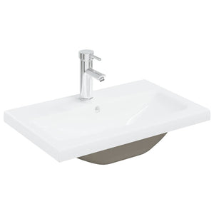 Set Mobili da Bagno 3 pz Grigio Cemento in Legno Multistrato