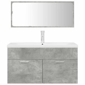 Set Mobili da Bagno 3 pz Grigio Cemento in Legno Multistrato 3324894