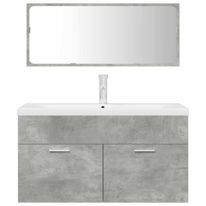 Set Mobili da Bagno 3 pz Grigio Cemento in Legno Multistrato 3324894