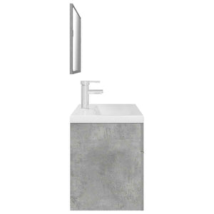 vidaXL Set Mobili da Bagno 3 pz Grigio Cemento in Legno Multistrato
