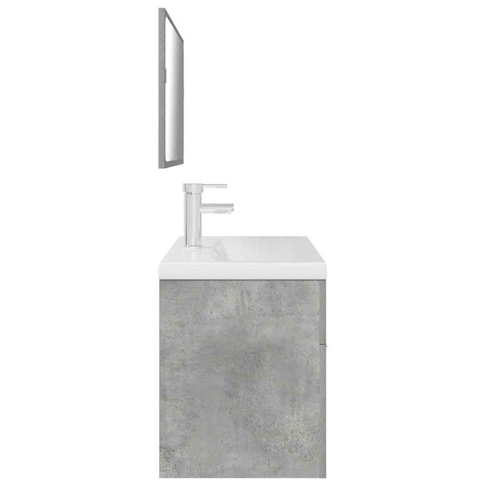 vidaXL Set Mobili da Bagno 3 pz Grigio Cemento in Legno Multistrato