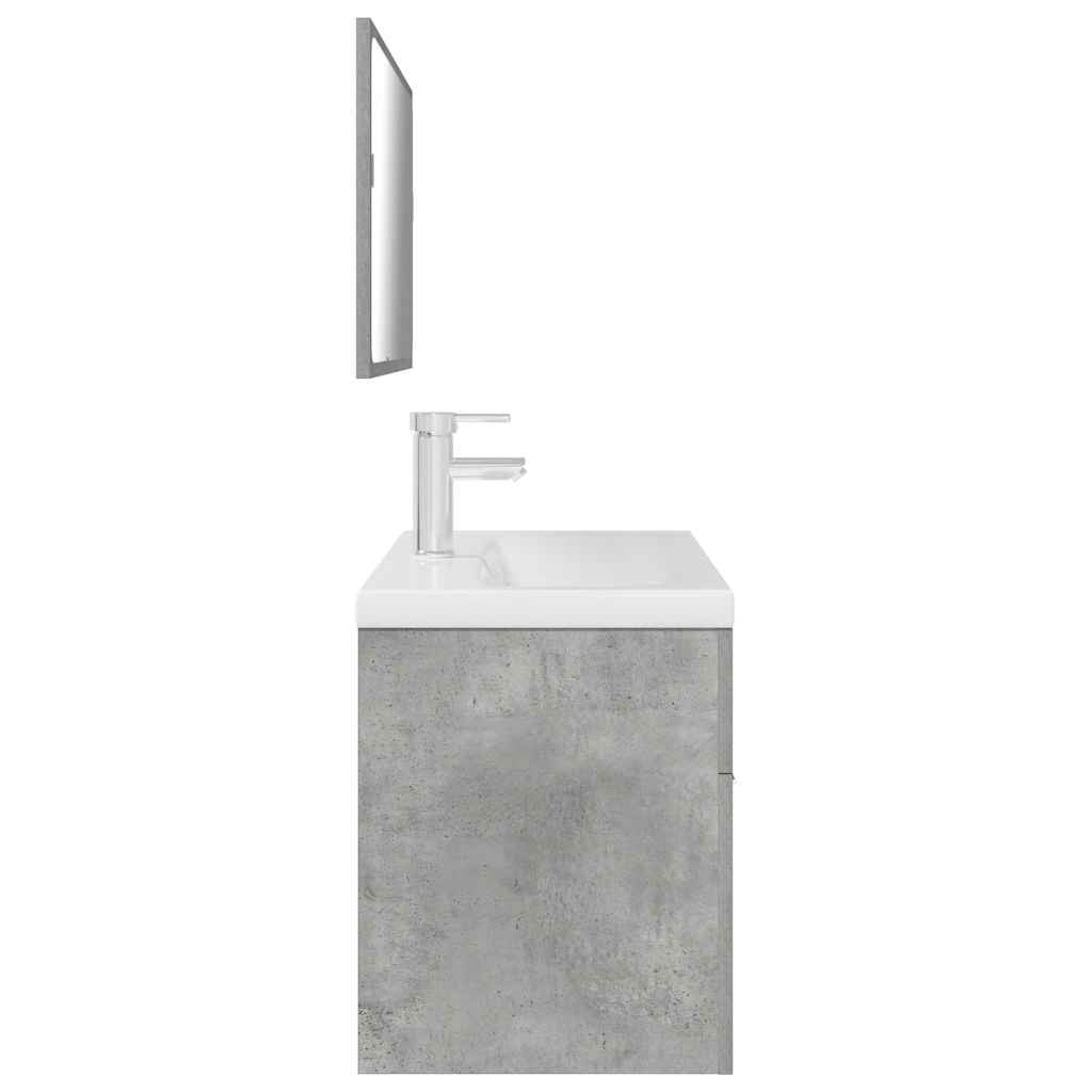 Set Mobili da Bagno 3 pz Grigio Cemento in Legno Multistrato 3324894
