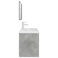 Set Mobili da Bagno 3 pz Grigio Cemento in Legno Multistrato 3324894