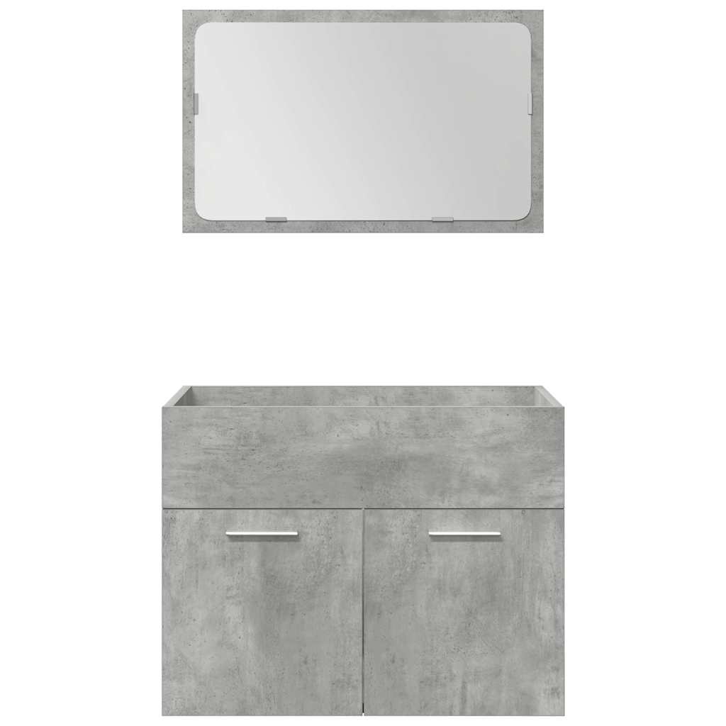 Set Mobili da Bagno 5 pz Grigio Cemento in Legno Multistrato 3324896