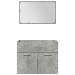 Set Mobili da Bagno 5 pz Grigio Cemento in Legno Multistrato 3324896